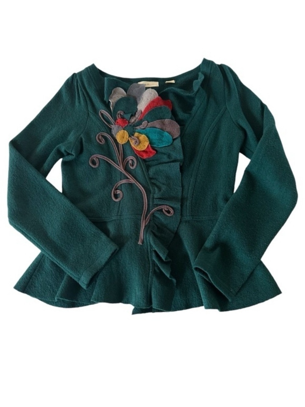 Anthropologie Sleeping on Snow Summer's
Reminder Felted Wool Cardigan Small - Picture 3 of 16